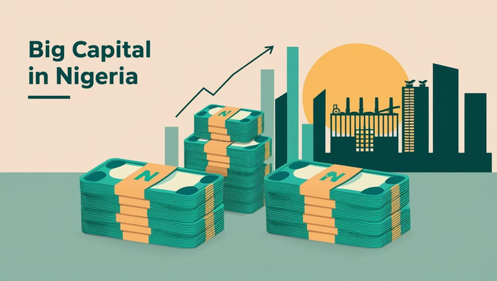 An illustration of stacks of cash with the silhouettes of a city as the backdrop